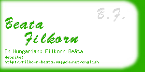 beata filkorn business card